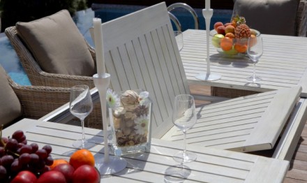 Раскладной большой обеденный стол ТОСКАНА из алюминия