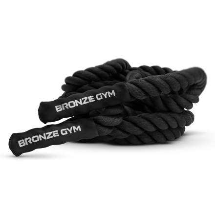 Канат тренировочный BRONZE GYM 3.8см.х12м.,9кг. (с защитным рукавом)