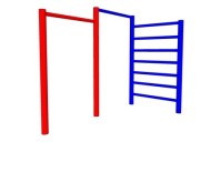 СК 214.05 Перекладина атлетическая двухуровневая с шведской стенкой