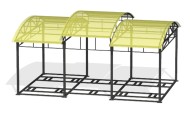 Тренажерная беседка на раме для уличных тренажёров 3 секции ТНР-01