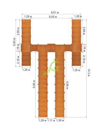 Зимняя горка "IgraGrad Snow Fox", 4 ската