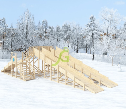 Зимняя горка "IgraGrad Snow Fox", 4 ската
