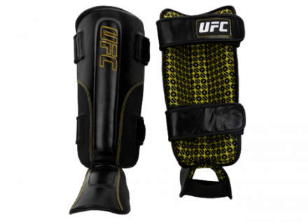 UFC Защита голени на липучках, черная - L/XL