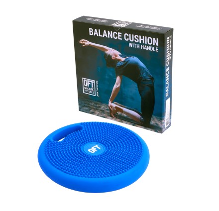 Массажно-балансировочная подушка с ручкой синяя в комплекте с насосом