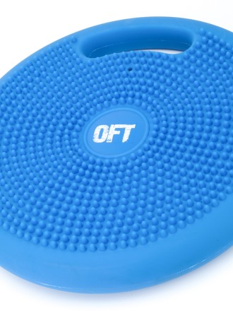 Массажно-балансировочная подушка с ручкой синяя в комплекте с насосом