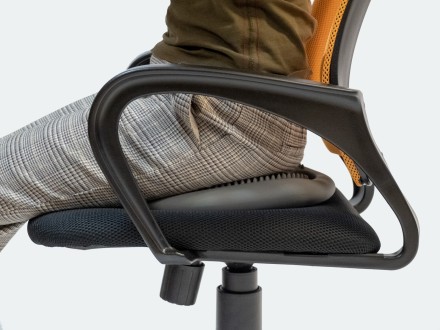 Массажно-балансировочная подушка с ручкой синяя в комплекте с насосом