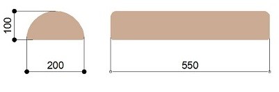 Массажный валик полукруглый 20 см