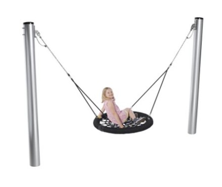 Качели с гнездом круглым/овальным из армированного каната со стойками и креплениями