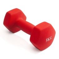 Гантель неразборная гексагональная неопрен  5 кг (красная) VictoryFit VF-DHN050