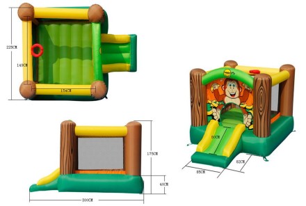 Надувной батут с горкой "Дружба" арт. 9201G