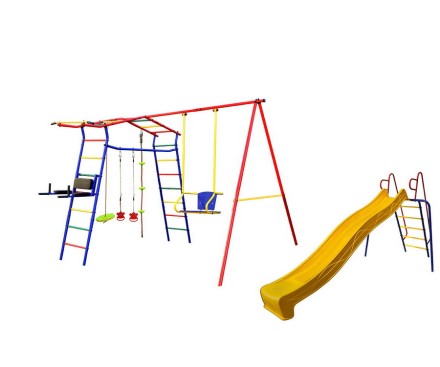 Спортивный комплекс Игромания-3 Пресс дачный с горкой КМС-423