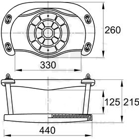 Сиденье для качелей, резиновое с цепной подвеской FORTO открытое