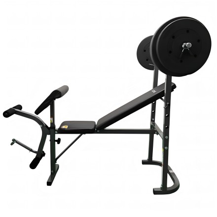 Скамья под штангу с опциями DFC GOZONE GZE-2201 со штангой и дисками в комплекте