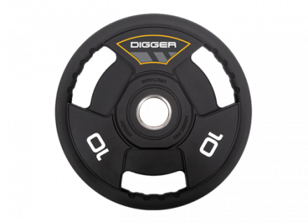 Диск олимпийский полиуретановый 3-х хватовый 10кг Hasttings Digger HD51C3A-10