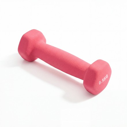 Гантель неразборная гексагональная неопрен  0,5 кг (розовая) VictoryFit VF-DHN005