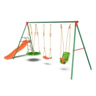 Детский комплекс DFC MULTIPLAY качели: верёвочные, для малышей, гнездо; горка Детский комплекс DFC MULTIPLAY качели: верёвочные, для малышей, гнездо; горка