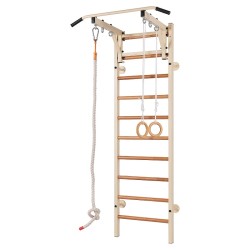 Шведская стенка RS-G13 бежевый (+канат, кольца)