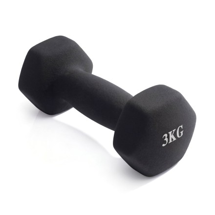 Гантель неразборная гексагональная неопрен  3 кг (черная) VictoryFit VF-DHN030