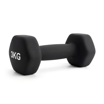 Гантель неразборная гексагональная неопрен  3 кг (черная) VictoryFit VF-DHN030