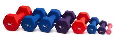 Гантель неразборная гексагональная неопрен  3 кг (черная) VictoryFit VF-DHN030