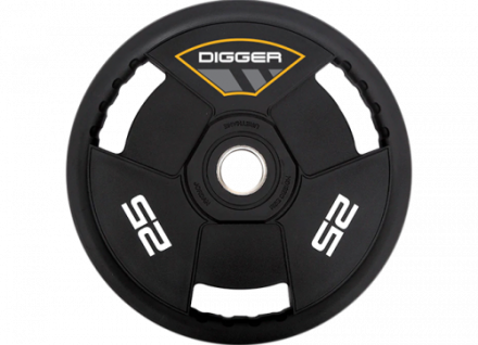 Диск олимпийский полиуретановый 3-х хватовый 25кг Hasttings Digger HD51C3A-25