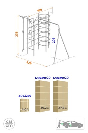 Дачный комплекс "Космос" + ЦЕПНЫЕ качели Romana 103.21.05 (серый/жёлтый)