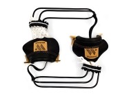 Комплект луз с выкатом RU-06-П, скоба - латунь (лен, черная кожа, комбинированная) плетенка с логотипом Комплект луз с выкатом RU-06-П, скоба - латунь (лен, черная кожа, комбинированная) плетенка с логотипом