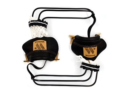 Комплект луз с выкатом RU-06-П, скоба - латунь (лен, черная кожа, комбинированная) плетенка с логотипом Комплект луз с выкатом RU-06-П, скоба - латунь (лен, черная кожа, комбинированная) плетенка с логотипом