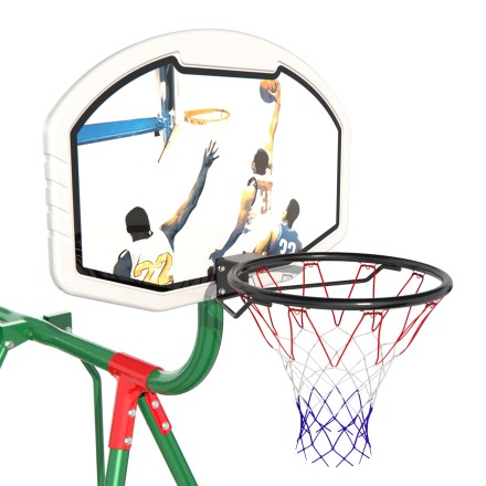 Детский комплекс DFC MULTIPLAY качели: планер, верёвочные, гнездо; мини-батут и баскетбольный щит Детский комплекс DFC MULTIPLAY качели: планер, верёвочные, гнездо; мини-батут и баскетбольный щит