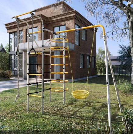  Дачный комплекс "Космос" + СЕТКА качели Romana 103.21.05 (серый/жёлтый)