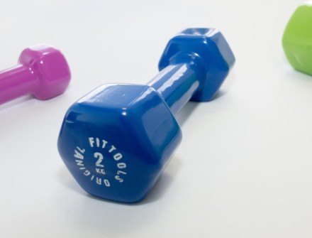 Гантель в виниловой оболочке 2 кг (Цвет - синий)