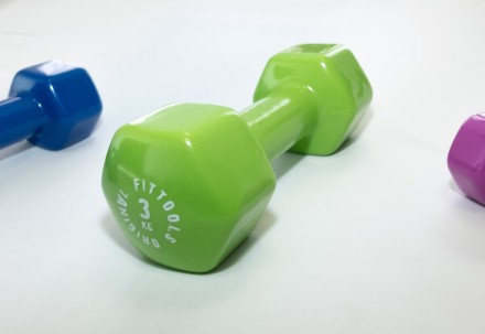 Гантель в виниловой оболочке 3 кг (Цвет - зеленый)