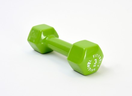 Гантель в виниловой оболочке 3 кг (Цвет - зеленый)