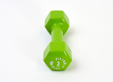 Гантель в виниловой оболочке 3 кг (Цвет - зеленый)