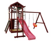 Деревянная детская площадка для дачи "Панда Фани Gride с рукоходом"