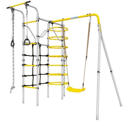 Дачный комплекс "Космос" + ПЛАСТИКОВЫЕ качели Romana 103.21.05 (серый/жёлтый) 