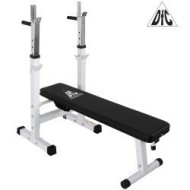 Скамья со стойками под штангу DFC складная, белая