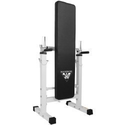 Скамья со стойками под штангу DFC складная, белая