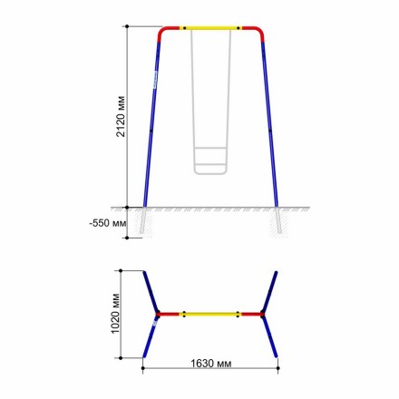Качели + ПЛАСТИКОВЫЕ качели Romana R.103.23.04 Качели + ПЛАСТИКОВЫЕ качели Romana R.103.23.04