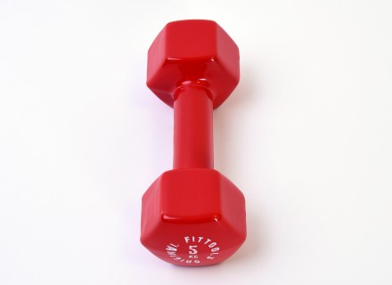 Гантель в виниловой оболочке 5 кг (Цвет - красный)