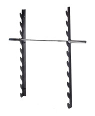 Держатель для 10 олимпийских грифов настенный горизонтальный Держатель для 10 олимпийских грифов настенный горизонтальный