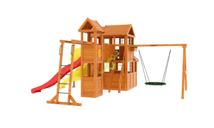 Детская площадка для дачи Клубный домик Макси с трубой