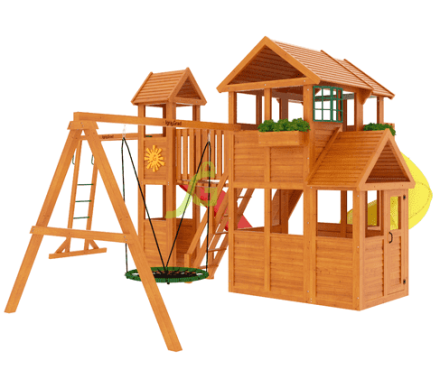 Детская площадка для дачи Клубный домик Макси с трубой