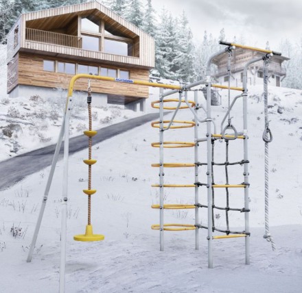 Дачный комплекс "Космос" + ДИСК качели Romana 103.21.05 (серый/жёлтый) 