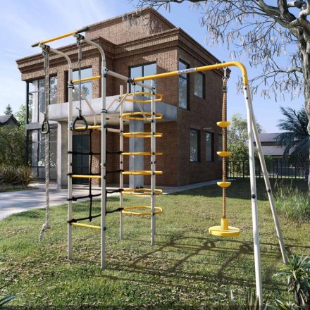 Дачный комплекс "Космос" + ДИСК качели Romana 103.21.05 (серый/жёлтый) 