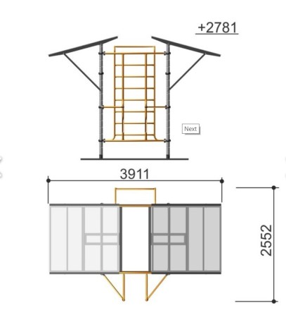 Навес для 2-х тренажеров Навес для 2-х тренажеров