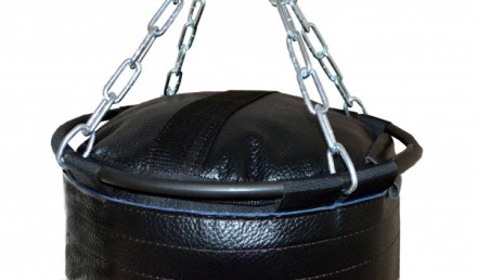 Боксерский мешок РОККИ  натуральная кожа 130 см, диаметр 45 см черный