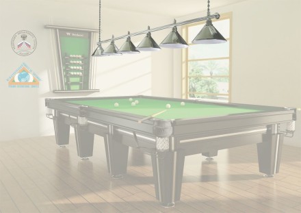 Лампа на шесть плафонов "Elegance" (серебристая штанга, серебристый плафон D35см)