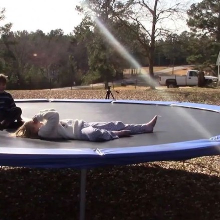 Батут с защитной сеткой PERFETTO SPORT 12 (диаметр 3,7 м, синий)