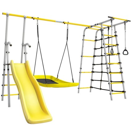 Дачный комплекс "Богатырь Плюс 2" + ЛОДКА качели Romana 103.12.06 (серый/жёлтый) 